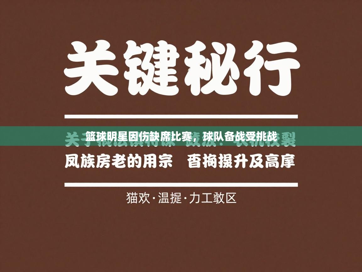 篮球明星因伤缺席比赛，球队备战受挑战